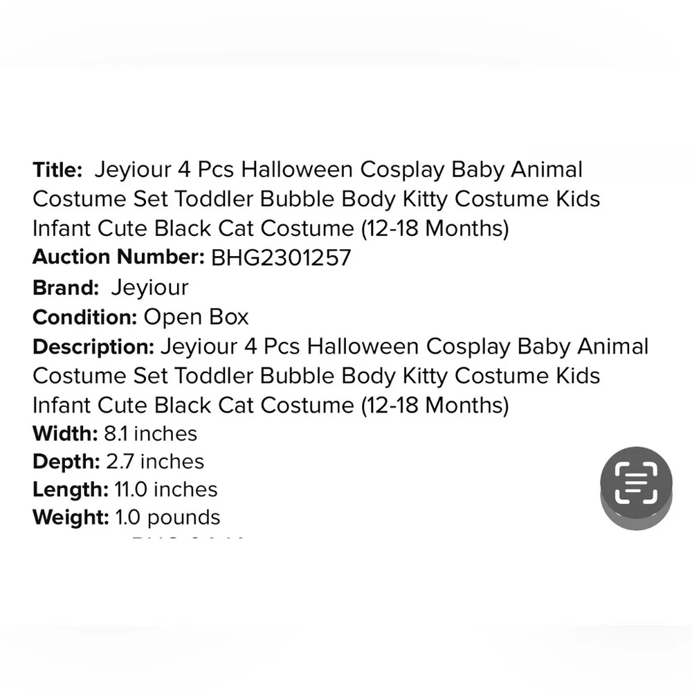 Adorable Black Cat Kids Halloween Costume